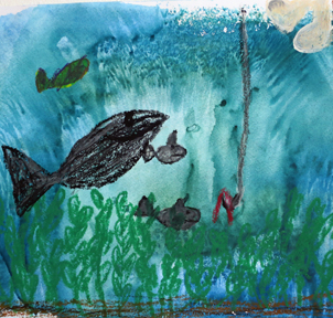 Bild Kindermalen Herbst 25 Mitte: Fische