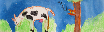 Bild Kinderkurs 7-9 So25: Kuh und singender Vogel